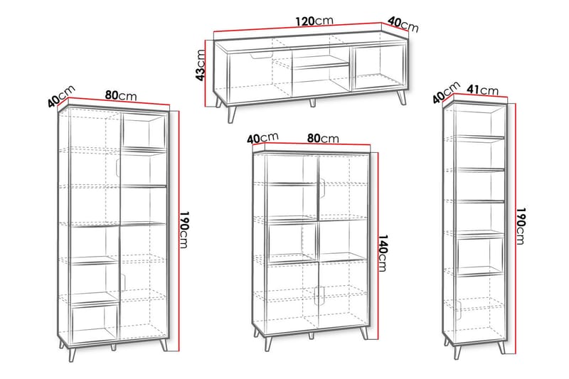 Meiko Tv-möbelset 120 cm Vit/Grå - Vit|Grå - Möbler - Vardagsrum - Tv-möbler & mediamöbler - Tv-möbelset