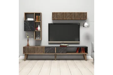 Millay TV-Möbelset 180 cm - Valnöt/Svart - Möbler - Vardagsrum - Tv-möbler & mediamöbler - Tv-möbelset