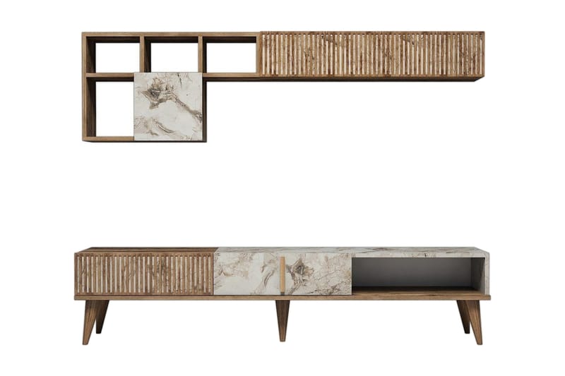 Millay TV-Möbelset 180 cm - Valnöt/Vit - Möbler - Vardagsrum - Tv-möbler & mediamöbler - Tv-möbelset