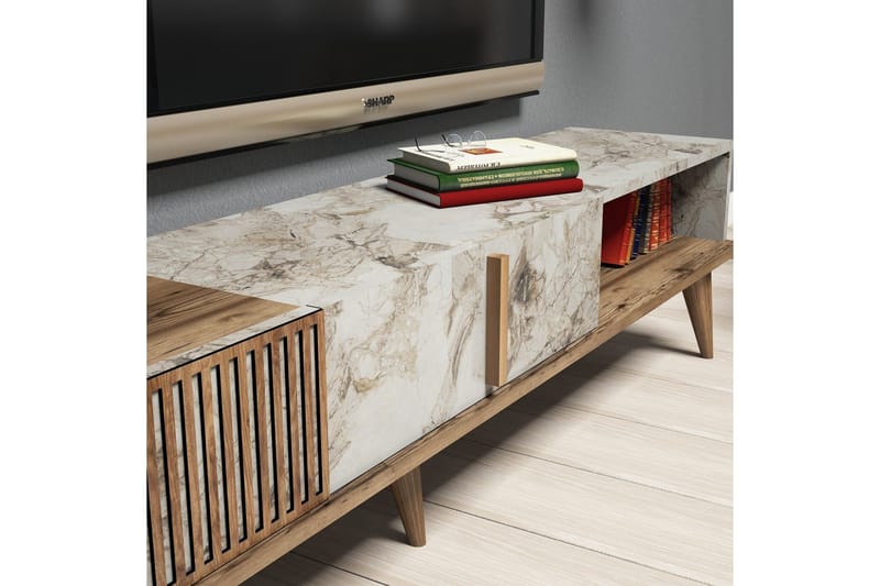 Millay TV-Möbelset 180 cm - Valnöt/Vit - Möbler - Vardagsrum - Tv-möbler & mediamöbler - Tv-möbelset