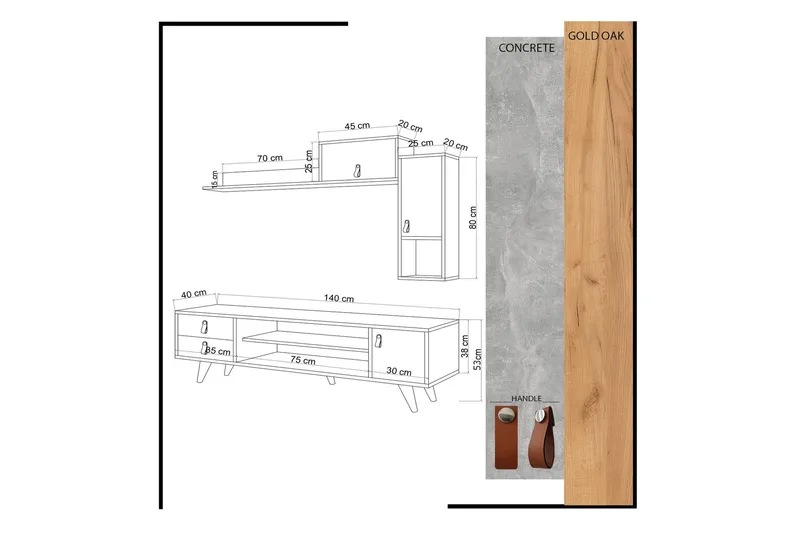 Mod Design Mediaförvaring - Trä/Vit - Möbler - Vardagsrum - Tv-möbler & mediamöbler - Tv-möbelset
