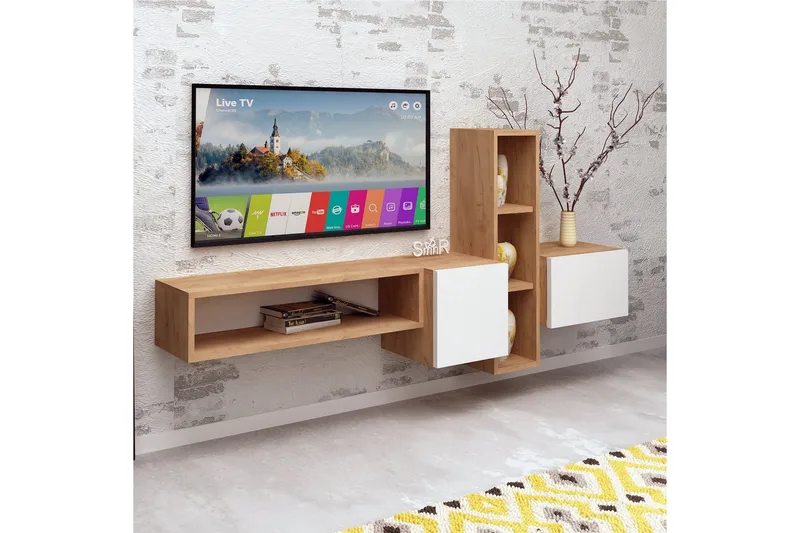 Mod Design Mediaförvaring - Trä/Vit - Möbler - Vardagsrum - Tv-möbler & mediamöbler - Tv-möbelset