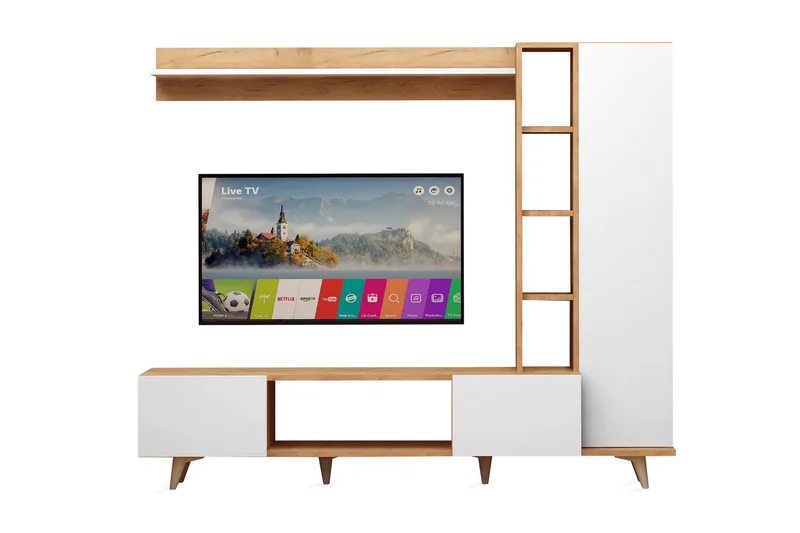 Mod Design Mediaförvaring - Trä/Vit - Möbler - Vardagsrum - Tv-möbler & mediamöbler - Tv-möbelset