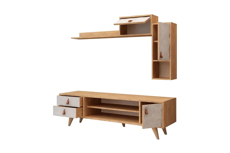 Mod Design Mediaförvaring - Trä/Vit - Möbler - Vardagsrum - Tv-möbler & mediamöbler - Tv-möbelset