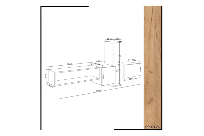 Mod Design Mediaförvaring - Trä/Vit - Möbler - Vardagsrum - Tv-möbler & mediamöbler - Tv-möbelset