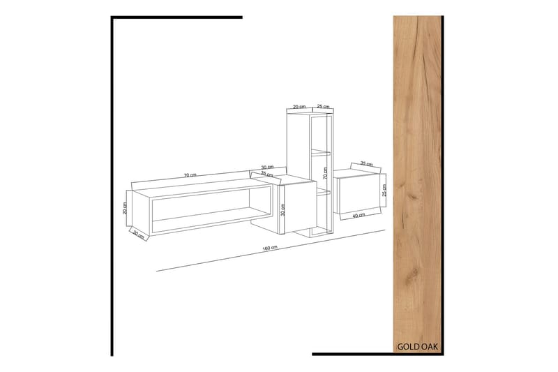 Mod Design Mediaförvaring - Trä/Vit - Möbler - Vardagsrum - Tv-möbler & mediamöbler - Tv-möbelset