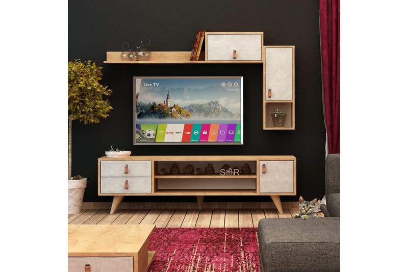Mod Design Mediaförvaring - Trä/Vit - Möbler - Vardagsrum - Tv-möbler & mediamöbler - Tv-möbelset