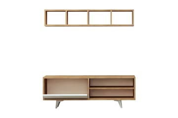 Mod Design Tv-bänk med Vägghylla - Trä/Vit - Möbler - Vardagsrum - Tv-möbler & mediamöbler - Tv-möbelset
