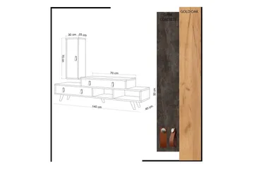 Mod Design Tv-bänk/Skåp - Grå/Trä - Möbler - Vardagsrum - Tv-möbler & mediamöbler - Tv-möbelset
