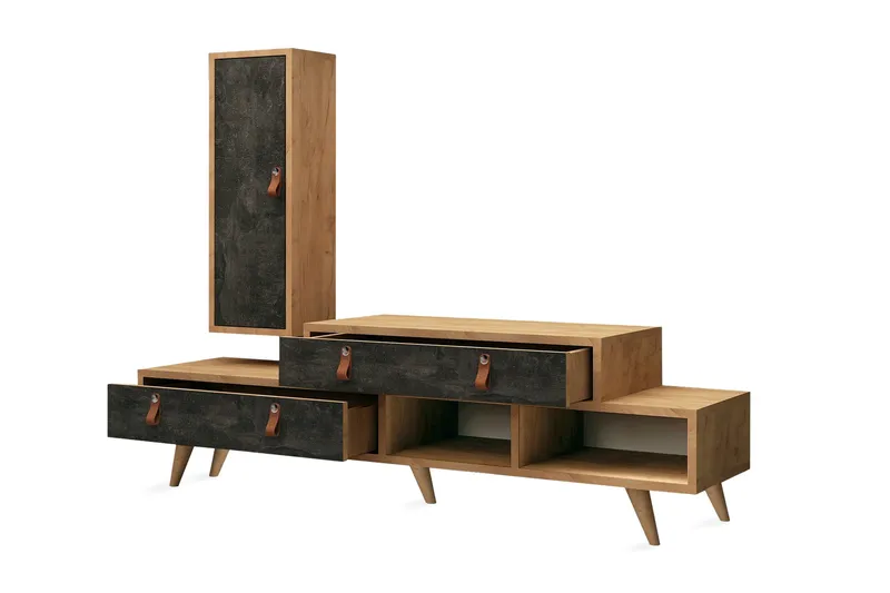 Mod Design Tv-bänk/Skåp - Grå/Trä - Möbler - Vardagsrum - Tv-möbler & mediamöbler - Tv-möbelset