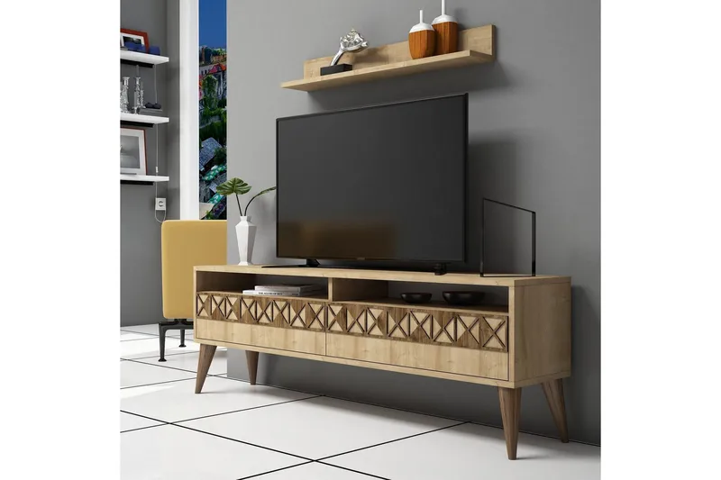 Muennink TV-Möbelset 150 cm, Brun/Ek