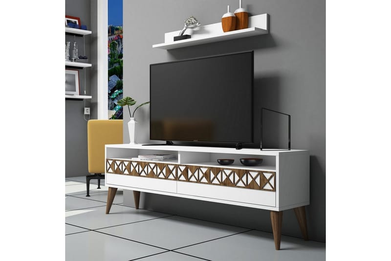 Muennink TV-Möbelset 150 cm - Vit/ek - Möbler - Matplats - Matbord & köksbord