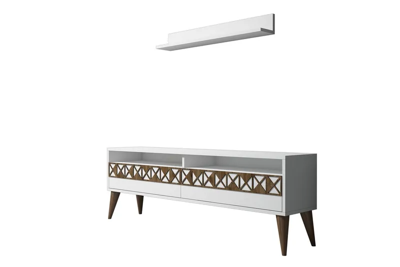 Muennink TV-Möbelset 150 cm - Vit/ek - Möbler - Matplats - Matbord & köksbord