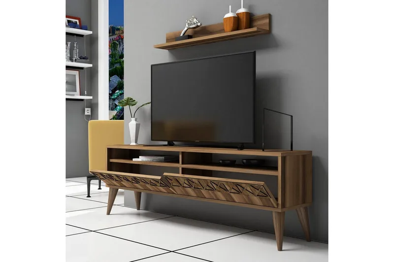 Muennink Vardagsrumsset 150 cm - Valnöt - Möbler - Vardagsrum - Tv-möbler & mediamöbler - Tv-möbelset