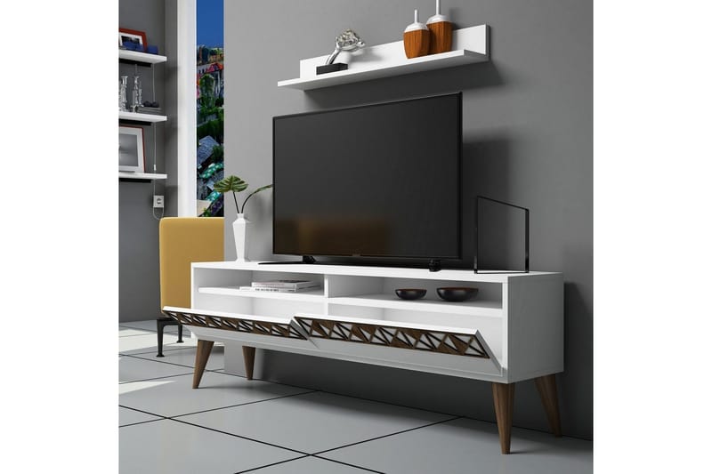 Muennink Vardagsrumsset 150 cm - Vit - Möbler - Vardagsrum - Tv-möbler & mediamöbler - Tv-möbelset