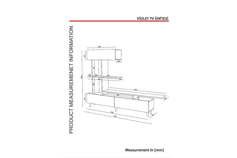 MYRLE Mediaförvaring Vit/Valnöt - Vit/Valnöt - Möbler - Vardagsrum - Tv-möbler & mediamöbler - Tv-möbelset