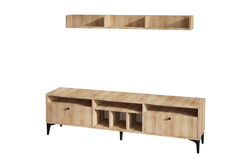 NAKAWA Tv-möbelset 180 cm Natur/Svart - Möbler - Vardagsrum - Tv-möbler & mediamöbler - Tv-möbelset