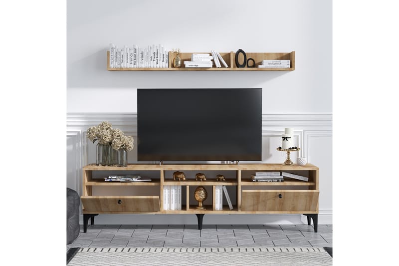 NAKAWA Tv-möbelset 180 cm Natur/Svart - Möbler - Vardagsrum - Tv-möbler & mediamöbler - Tv-möbelset