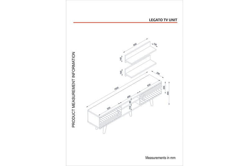NELINE Tv-bänk med Vägghylla Valnöt - Valnöt - Möbler - Vardagsrum - Tv-möbler & mediamöbler - Tv-möbelset