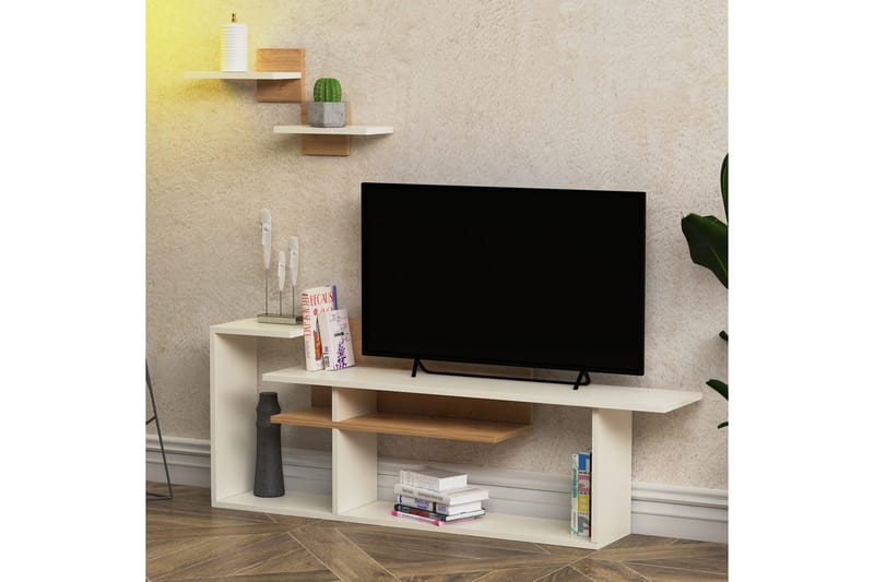 OBURUS Tv-möbelset 140x53,6 cm Vit - Tv-möbelset