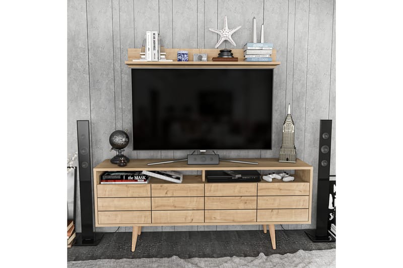 OBURUS Tv-möbelset 160x64,5 cm Blå - Tv-möbelset