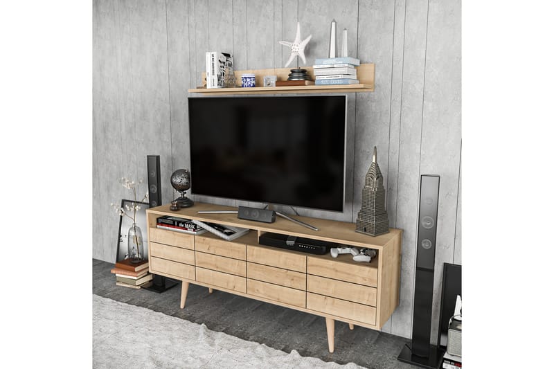 OBURUS Tv-möbelset 160x64,5 cm Blå - Tv-möbelset