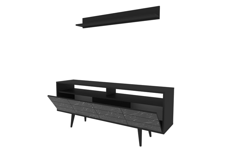 OBURUS Tv-möbelset 160x64,5 cm Svart - Möbler - Vardagsrum - Tv-möbler & mediamöbler - Tv-möbelset