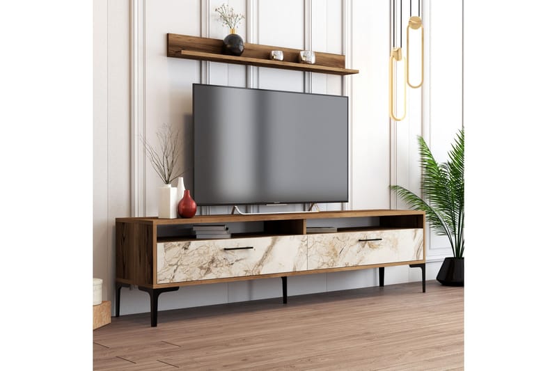 OBURUS Tv-möbelset 180x47 cm Brun - Möbler - Vardagsrum - Tv-möbler & mediamöbler - Tv-möbelset
