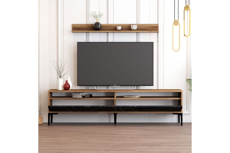 OBURUS Tv-möbelset 180x47 cm Brun - Möbler - Vardagsrum - Tv-möbler & mediamöbler - Tv-möbelset
