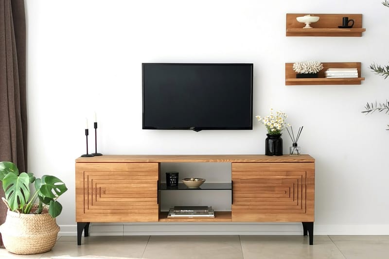OBURUS Tv-möbelset 50x15 cm Brun - Möbler - Vardagsrum - Tv-möbler & mediamöbler - Tv-möbelset