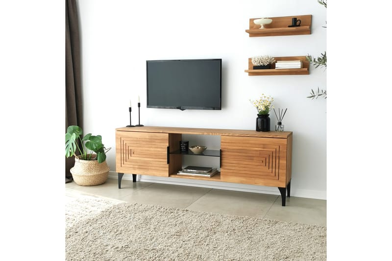 OBURUS Tv-möbelset 50x15 cm Brun - Möbler - Vardagsrum - Tv-möbler & mediamöbler - Tv-möbelset