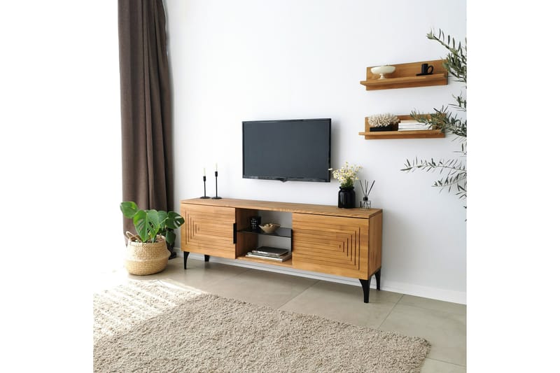 OBURUS Tv-möbelset 50x15 cm Brun - Möbler - Vardagsrum - Tv-möbler & mediamöbler - Tv-möbelset