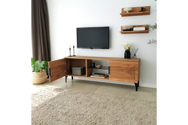 OBURUS Tv-möbelset 50x15 cm Brun - Möbler - Vardagsrum - Tv-möbler & mediamöbler - Tv-möbelset
