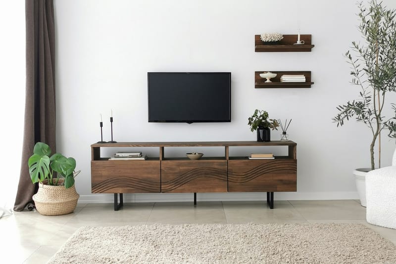 OBURUS Tv-möbelset 50x15 cm Brun - Möbler - Vardagsrum - Tv-möbler & mediamöbler - Tv-möbelset