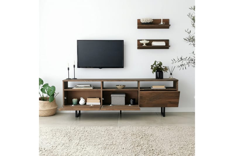 OBURUS Tv-möbelset 50x15 cm Brun - Möbler - Vardagsrum - Tv-möbler & mediamöbler - Tv-möbelset