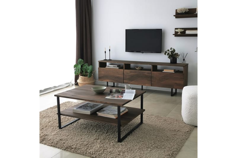 OBURUS Tv-möbelset 50x15 cm Brun - Möbler - Vardagsrum - Tv-möbler & mediamöbler - Tv-möbelset