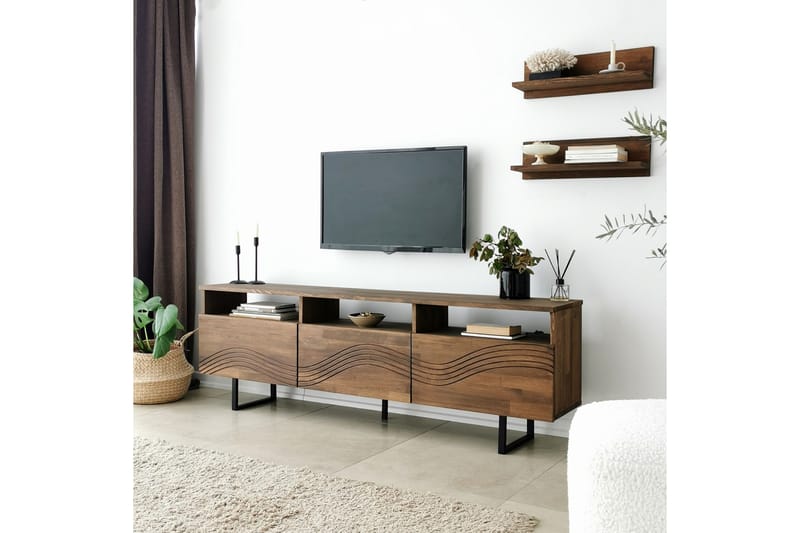 OBURUS Tv-möbelset 50x15 cm Brun - Möbler - Vardagsrum - Tv-möbler & mediamöbler - Tv-möbelset
