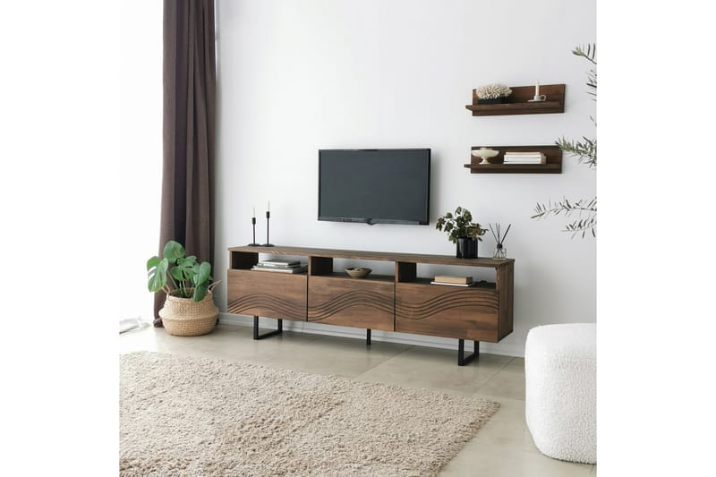OBURUS Tv-möbelset 50x15 cm Brun - Möbler - Vardagsrum - Tv-möbler & mediamöbler - Tv-möbelset