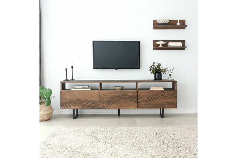 OBURUS Tv-möbelset 50x15 cm Brun - Möbler - Vardagsrum - Tv-möbler & mediamöbler - Tv-möbelset