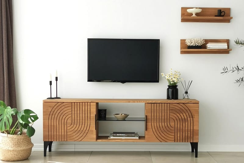 OBURUS Tv-möbelset 50x15 cm Brun - Möbler - Vardagsrum - Tv-möbler & mediamöbler - Tv-möbelset