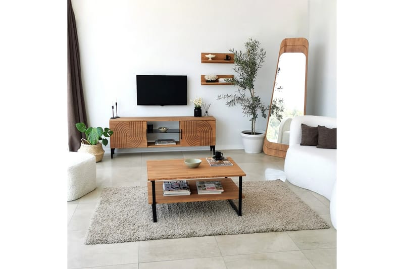 OBURUS Tv-möbelset 50x15 cm Brun - Möbler - Vardagsrum - Tv-möbler & mediamöbler - Tv-möbelset
