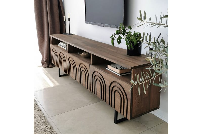 OBURUS Tv-möbelset 50x15 cm Brun - Möbler - Vardagsrum - Tv-möbler & mediamöbler - Tv-möbelset