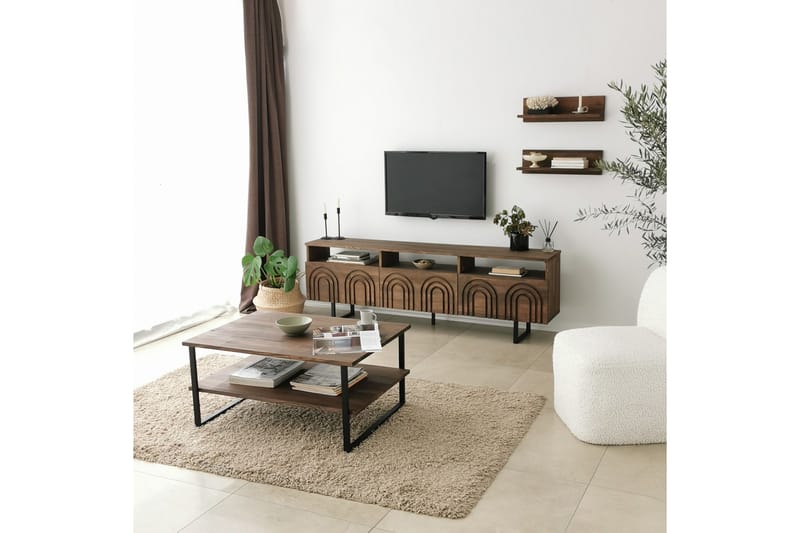 OBURUS Tv-möbelset 50x15 cm Brun - Möbler - Vardagsrum - Tv-möbler & mediamöbler - Tv-möbelset