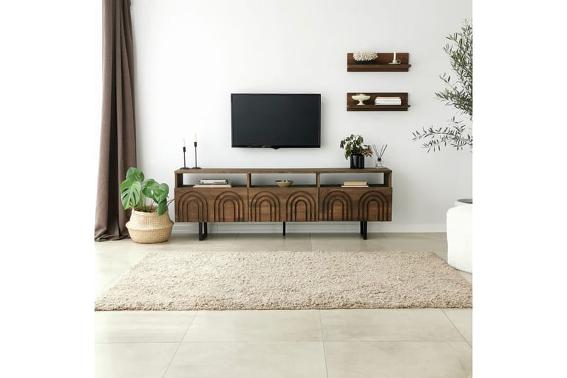 OBURUS Tv-möbelset 50x15 cm Brun - Möbler - Vardagsrum - Tv-möbler & mediamöbler - Tv-möbelset