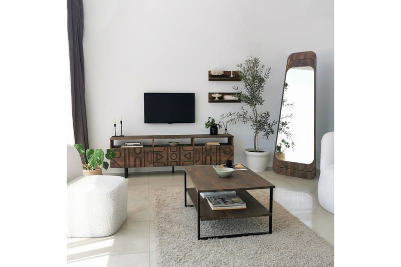 OBURUS Tv-möbelset 50x15 cm Brun - Möbler - Vardagsrum - Tv-möbler & mediamöbler - Tv-möbelset