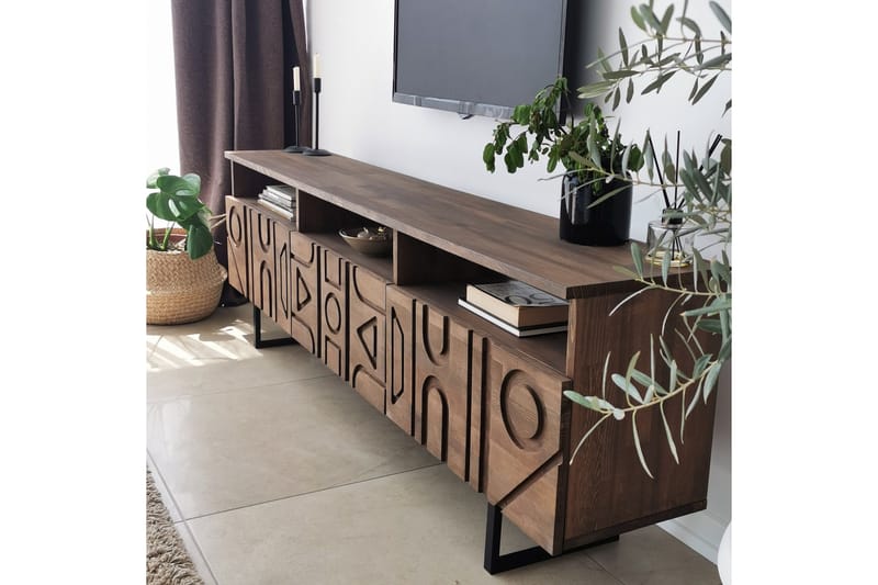 OBURUS Tv-möbelset 50x15 cm Brun - Möbler - Vardagsrum - Tv-möbler & mediamöbler - Tv-möbelset
