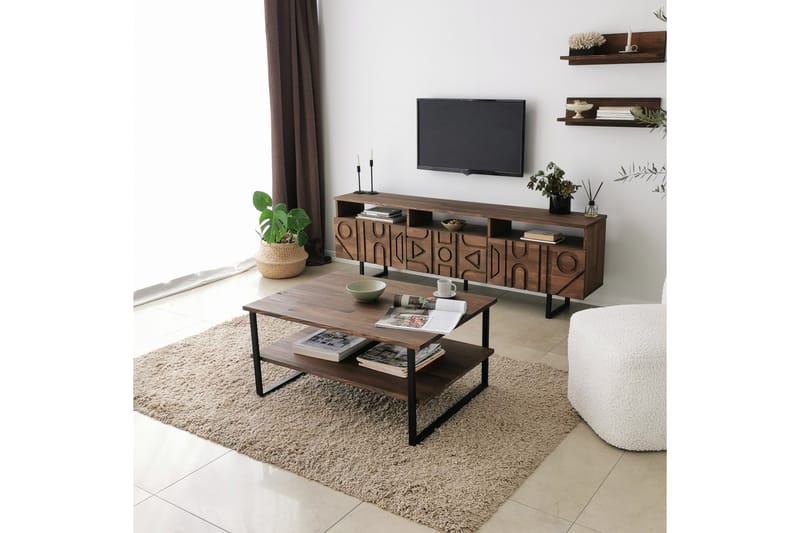 OBURUS Tv-möbelset 50x15 cm Brun - Möbler - Vardagsrum - Tv-möbler & mediamöbler - Tv-möbelset