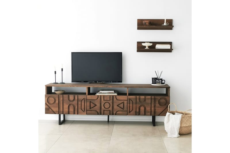 OBURUS Tv-möbelset 50x15 cm Brun - Möbler - Vardagsrum - Tv-möbler & mediamöbler - Tv-möbelset