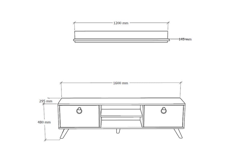 ORSOYA Tv-möbelset 160 cm Mörkbrun - Tv-möbelset