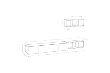Pa Tv-möbelset 215x32 cm Vit/Brun - Hanah Home - Möbler - Vardagsrum - Tv-möbler & mediamöbler - Tv-möbelset
